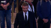 David Beckham waits in line to pay respects to Queen Elizabeth II lying-in-state