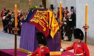 The coffin of Queen Elizabeth II