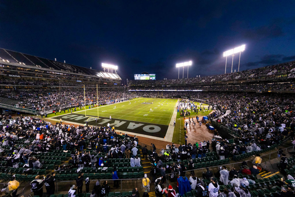 <p>The Oakland Raiders were the last team in the NFL to share their stadium with a baseball team. In 2020, they moved out of their current coliseum into a shiny new home in Las Vegas. For now, they play in one of the worst stadiums in the league.</p> <p>The "Black Hole" can get loud and the fans are loyal, but this not an ideal place to watch a game. Essentially a cement bowl, the Alameda County Coliseum lacks modern amenities that fans crave and, as you can see, is an eyesore to look at.</p>