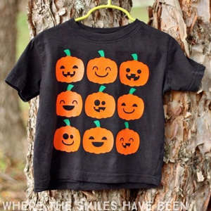Cute Halloween Jack-O-Lantern Faces Shirt 