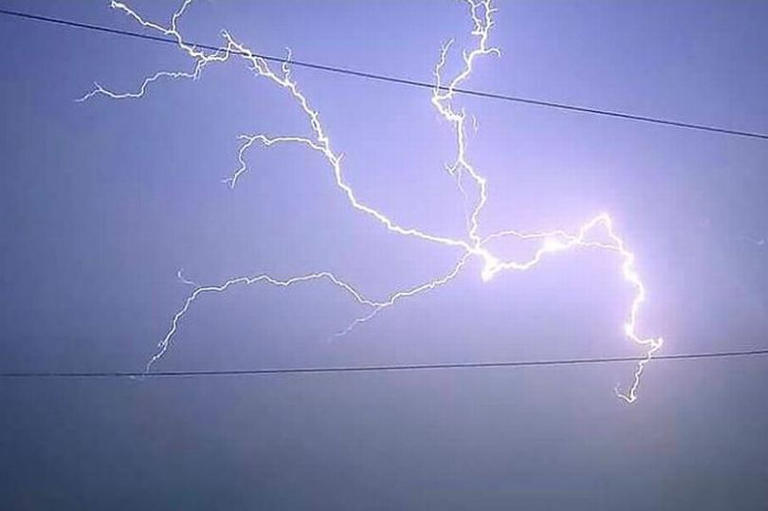 A thunderstorm over Stoke-on-Trent