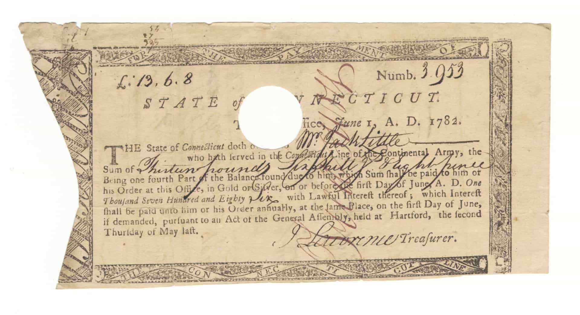 <p>Housed in Hartford's Supreme Court and Connecticut State Library building, this museum is where to catch up on exhibits that trace the growth of the state and its role in the development of the nation. Pictured is a Revolutionary War payment receipt owned by Jack Little, a soldier from the 2nd Company, 4th Regiment of the Connecticut Line, in the Continental Army.</p><p><a href="https://www.msn.com/en-us/community/channel/vid-7xx8mnucu55yw63we9va2gwr7uihbxwc68fxqp25x6tg4ftibpra?cvid=94631541bc0f4f89bfd59158d696ad7e">Follow us and access great exclusive content everyday</a></p>