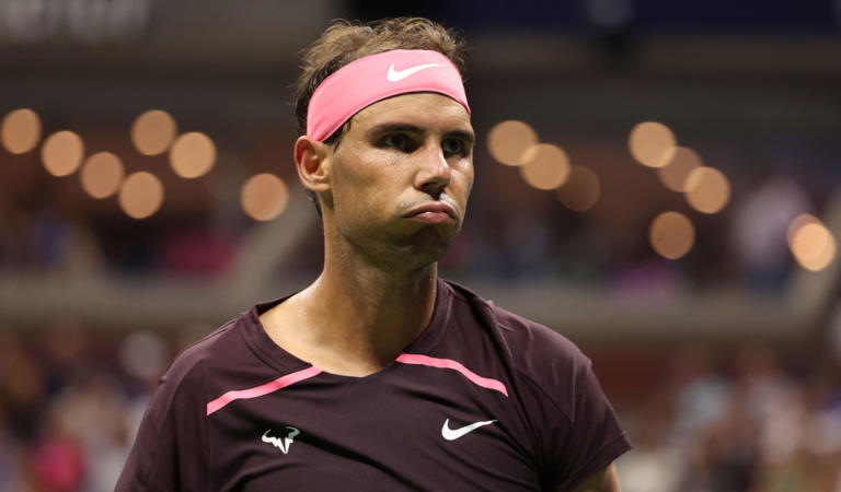 Rafael Nadal pulling a face