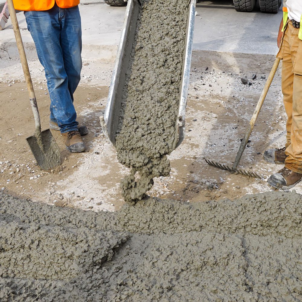 <div class="tip"> <div class="tip-content">In its most basic form, concrete is a mixture of cement, aggregates (sand and gravel) and water. The proportion of these ingredients helps determine <a href="https://www.familyhandyman.com/list/what-is-concrete/">the strength of the concrete</a>. Engineers we spoke to recommend a 4,000-lb. mix (strength) for driveways. Adding fiber mesh to the concrete mix increases resistance to hairline cracks and is a good investment. In cold climates, order air-entrained concrete to help the concrete survive freeze/thaw cycles.</div> </div>