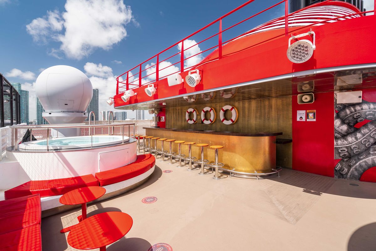 <p>Crew members have access to their very own crew bar along with their living quarters. For most cruise lines, it’s located below deck, but on Virgin Voyages, their crew-bar sits above Deck 17 which might just have some of the best views on the ship.</p>
