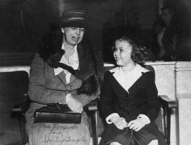 <p><a href="https://www.thevintagenews.com/2021/08/09/shirley-temple-american-diplomat/" rel="noopener">Shirley Temple</a> captured the hearts of Americans throughout the Great Depression when she was catapulted to fame while starring in multiple films at an early age. <a href="https://www.thevintagenews.com/2018/11/18/amelia-and-eleanor/?chrome=1&A1c=1" rel="noopener">Eleanor Roosevelt </a>was just as enthralled with the child as everyone else when they met in March 1938 when the first lady <a href="https://www.metaflix.com/the-unlikely-friendship-of-shirley-temple-and-eleanor-roosevelt/" rel="noopener">visited her on set</a>.</p> <p>The photograph of Temple and Roosevelt was taken while they were watching one of her latest films during the studio tour. It was personally signed by the actress, who wrote, "To Mrs. Roosevelt; Love, Shirley Temple." They met again when the young star was invited for a barbecue at the White House.</p>