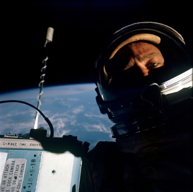 <p><span>Astronaut Buzz Aldrin might earn himself some accolades for the best selfie ever taken for this one - the </span><a href="https://www.cnet.com/culture/internet/on-national-selfie-day-2019-a-reminder-buzz-aldrin-took-the-first-space-selfie/" rel="noopener"><span>first ever selfie to be taken</span></a><span> in space. He took it when he was on the Gemini 12 NASA mission in 1966, the first trip to space that had astronauts working outside of the spaceship.</span></p> <p><span>When a print of the selfie was put up for auction in 2015, it sold for an impressive $9,200. As cool as his selfie was, Aldrin earned himself another first as an astronaut, the first man to urinate in space, while on the Apollo 11 mission in 1969. He was also the second man to walk on the moon.</span></p>