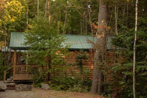A cabin in Abbot, Maine at Spacious Skies Campground.