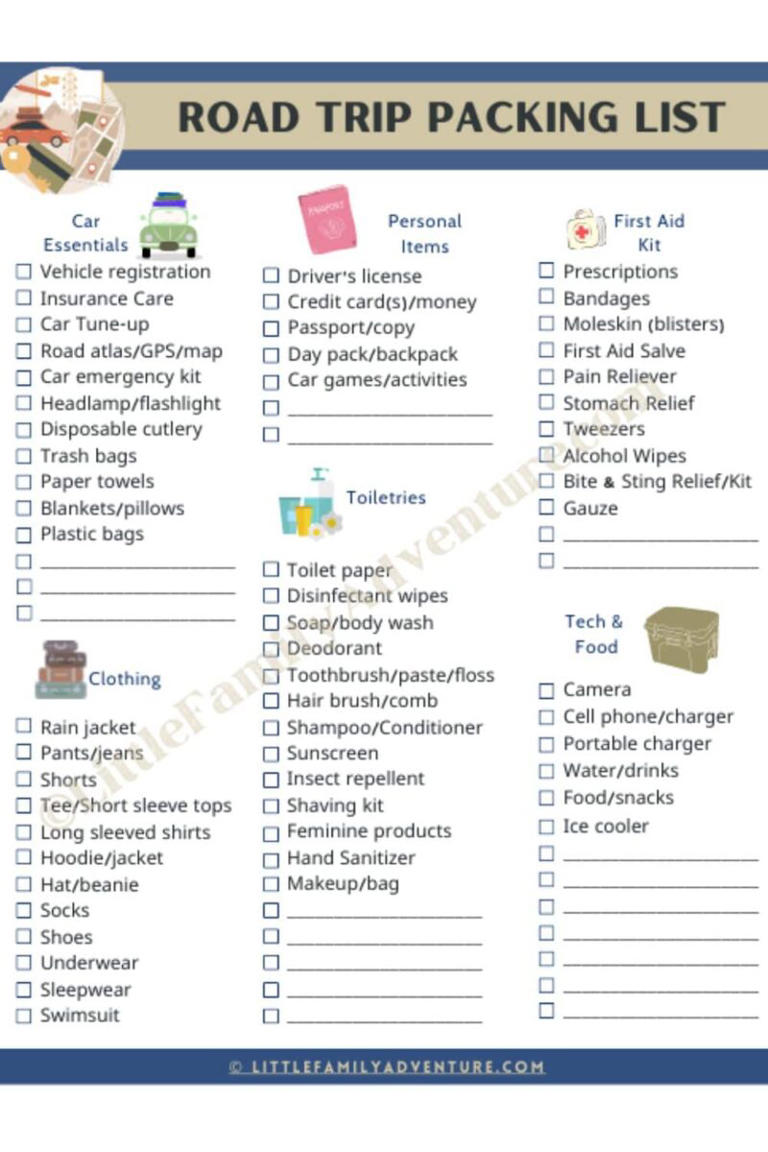 Ultimate Road Trip Packing List For Families With Tips On What To Not 