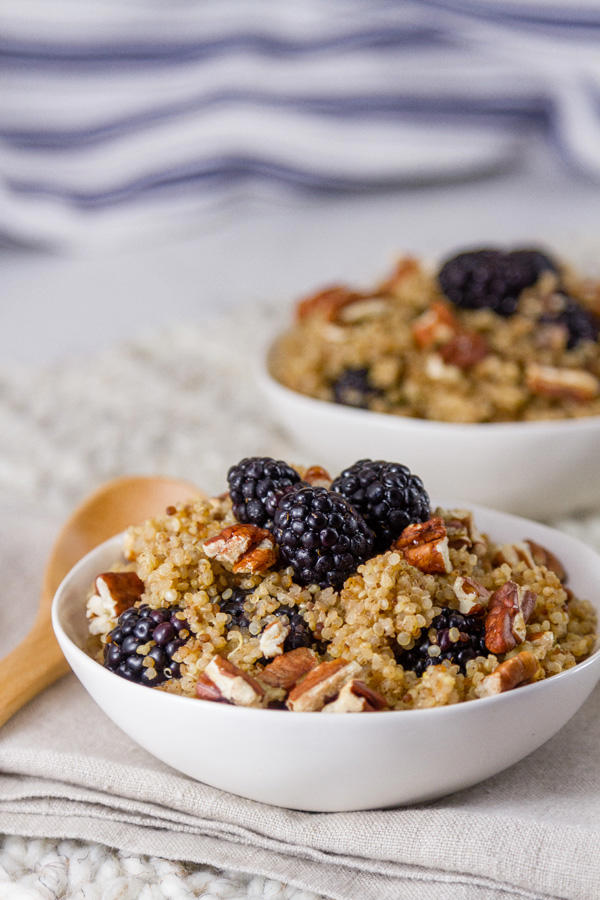 Breakfast Quinoa Bowl with Blackberries