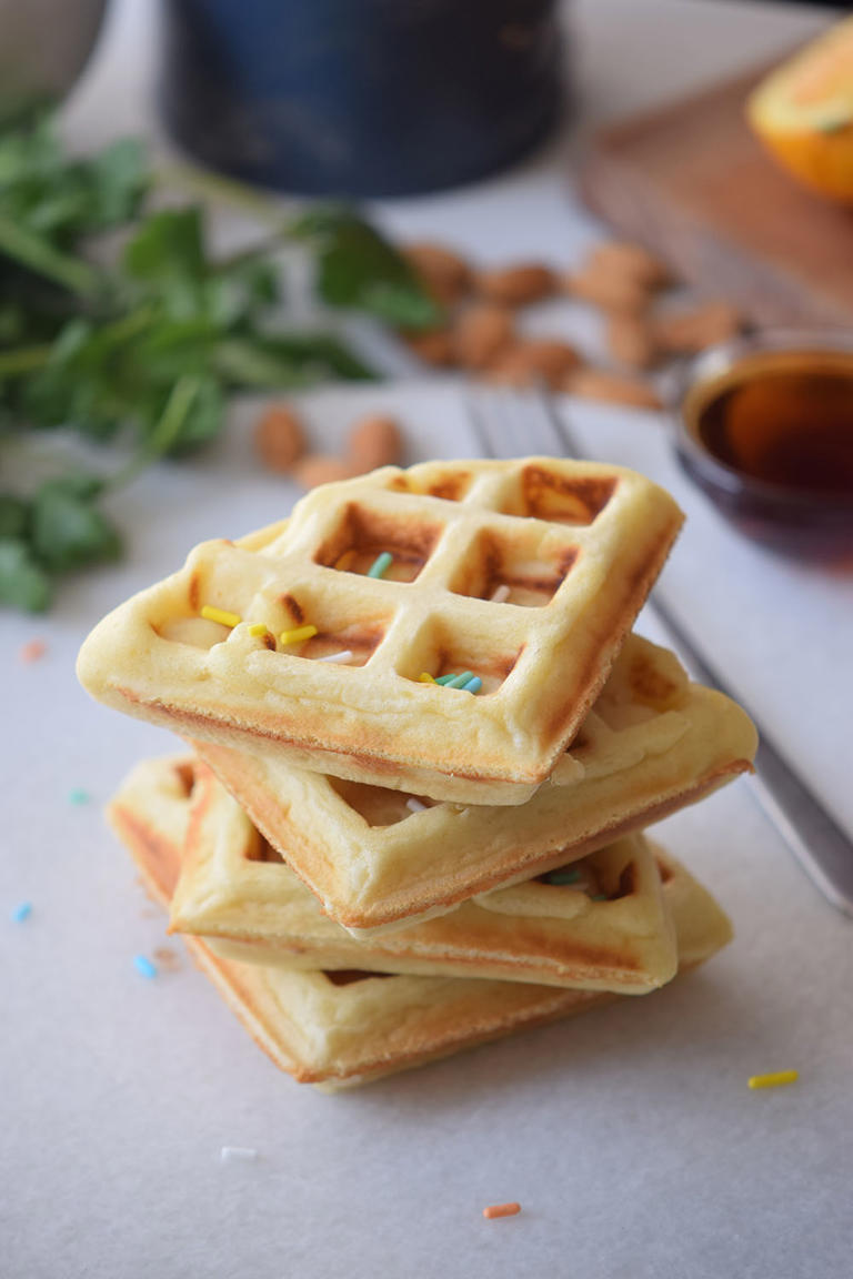 Cake Batter Waffles From Scratch
