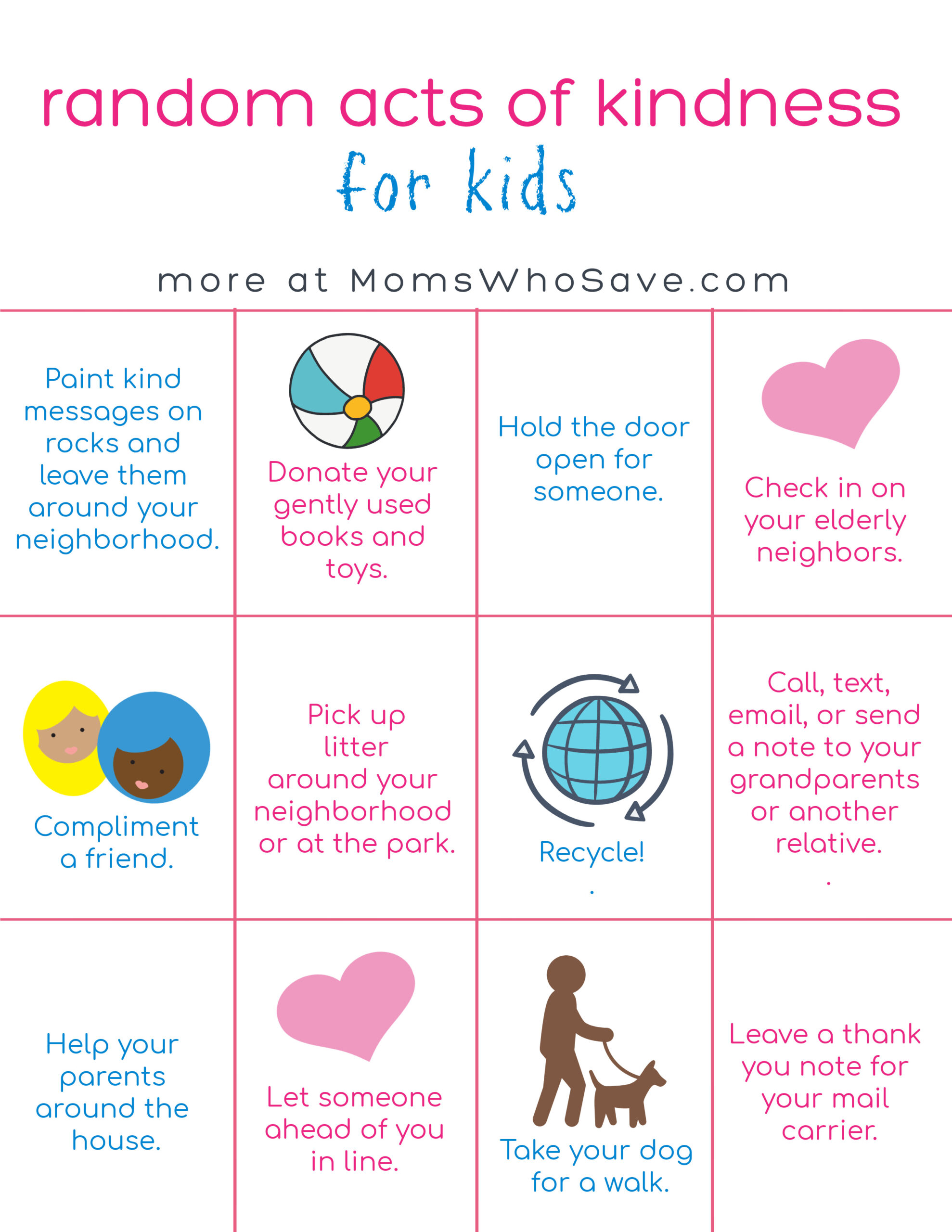 Teach Kids to Practice Kindness (30 Ideas + a Free Printable)