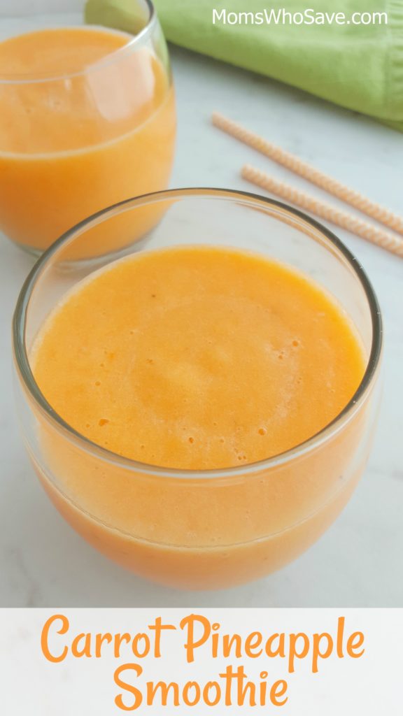 Healthy Carrot Pineapple Smoothie with Bananas