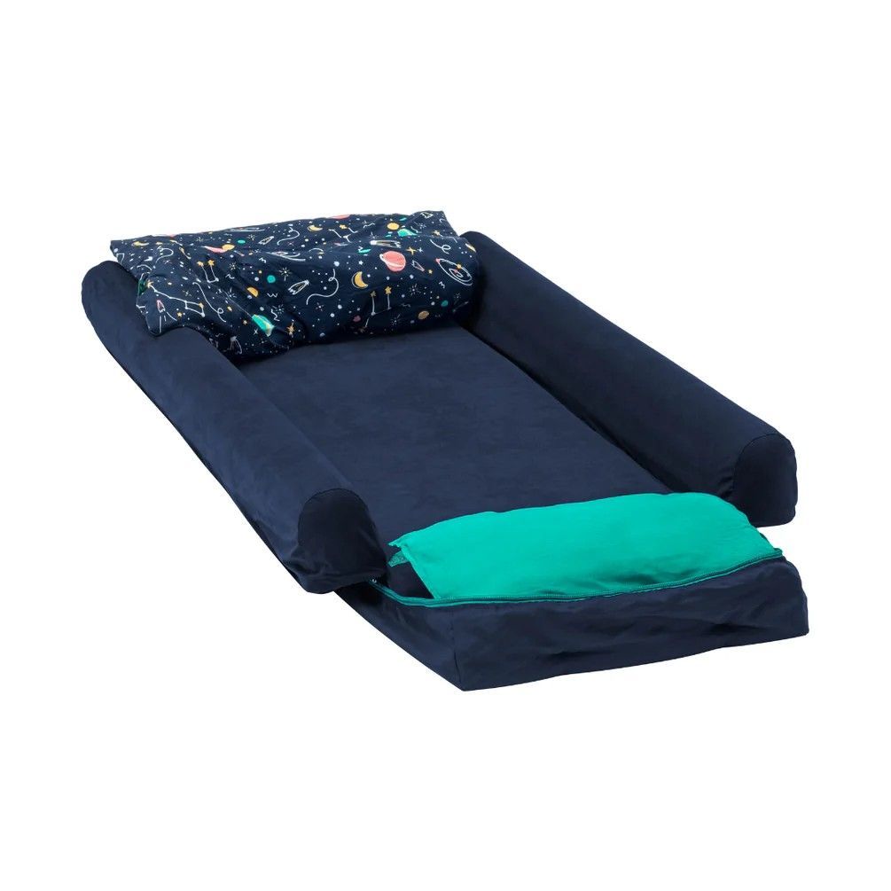 <p><strong>£300.00</strong></p><p>We recently upgraded to this brilliant travel bed and haven't looked back since. Complete with a self-inflating mattress, cotton fitted sheet, 15-tog duvet and jersey pillow all rolled into one, this portable bundle takes the stress out of kiddy travel. Designed for that tricky in-between stage when your toddler is too big for a travel cot but not quite ready for a real bed (this age depends on the kid, but usually they will tell you by either refusing to sleep or trying to climb out of the cot!) Add-on bumpers provide peace of mind if you're still worried about your little one rolling over in the night. We particularly love the funky camping inspired duvet print and the nifty roll up design. Our tot is so keen on his Bundle Bed he's convinced us to book another <a href="https://www.womenshealthmag.com/uk/fitness/fitness-holidays/a37347617/david-lloyd-glamping/">camping</a> trip.</p><p><strong>Dimensions</strong>: 165 x 50cm<br><strong>Folded size</strong>: 50 x 25cm<br><strong>Weight</strong>: 5kg</p>