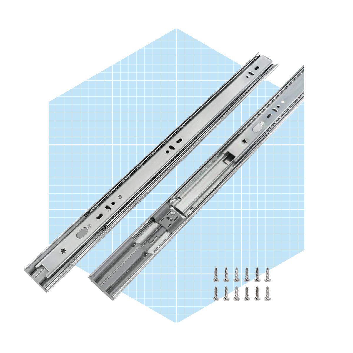<h3>Lontan 4502S3-18 Soft Close Drawer Slides</h3> <p>Made from high-grade steel with a zinc-plated finish, the Lontan <a href="https://www.amazon.com/18in-Drawer-Slides-Mount-Close/dp/B07KWVQ4G2" rel="noopener">4502S3-18 Soft Close Drawer Slides</a> come in 10 pairs for <a href="https://www.familyhandyman.com/project/kitchen-storage-cabinet-rollouts/" rel="noopener noreferrer">multiple kitchen drawer installations</a>. Individually wrapped slides protect them during shipment to ensure a smooth delivery. Because they are designed with nylon detachable snaps, they make for easy-on, easy-off assembly. Amazon reviewer <a href="https://www.amazon.com/gp/customer-reviews/R2LGJJ2R5SULNT" rel="noopener">Online Junkie</a> says the slides are ideal for smaller jobs.</p> <h3>Pros:</h3> <ul> <li>Includes 10 pairs of drawer slides</li> <li>Sufficient supplies for small or large jobs</li> <li>Comes in six sizes</li> </ul> <h3>Cons:</h3> <ul> <li>Screws may strip easily</li> </ul> <p class="listicle-page__cta-button-shop"><a class="shop-btn" href="https://www.amazon.com/18in-Drawer-Slides-Mount-Close/dp/B07KWVQ4G2">Shop Now</a></p>