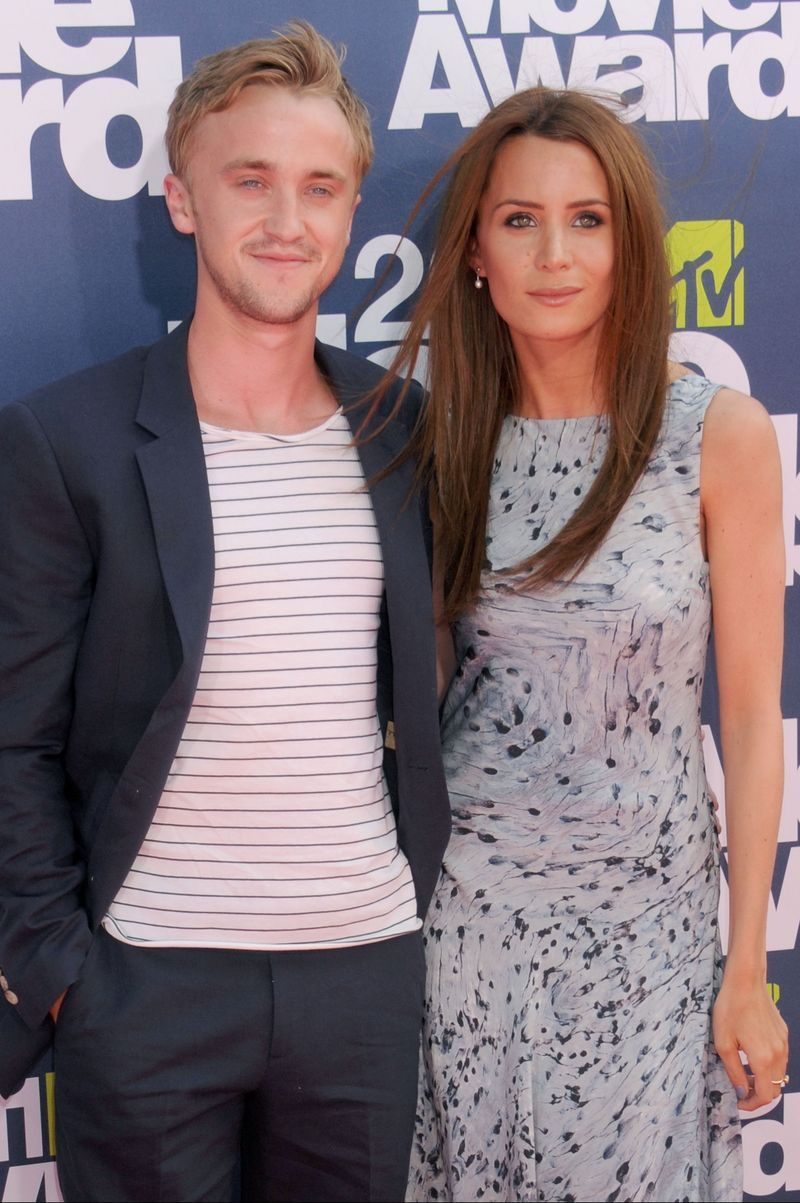 <p>                     Tom Felton began dating Jade Olivia in 2008, after meeting on the set of one of the Harry Potter movies. Olivia was working as an assistant to the stunt coordinator and even stepped in to portray the wife of Felton's character in Harry Potter and the Deathly Hallows: Part 2. After dating for a whopping eight years, the couple called it quits in 2016.                    </p>