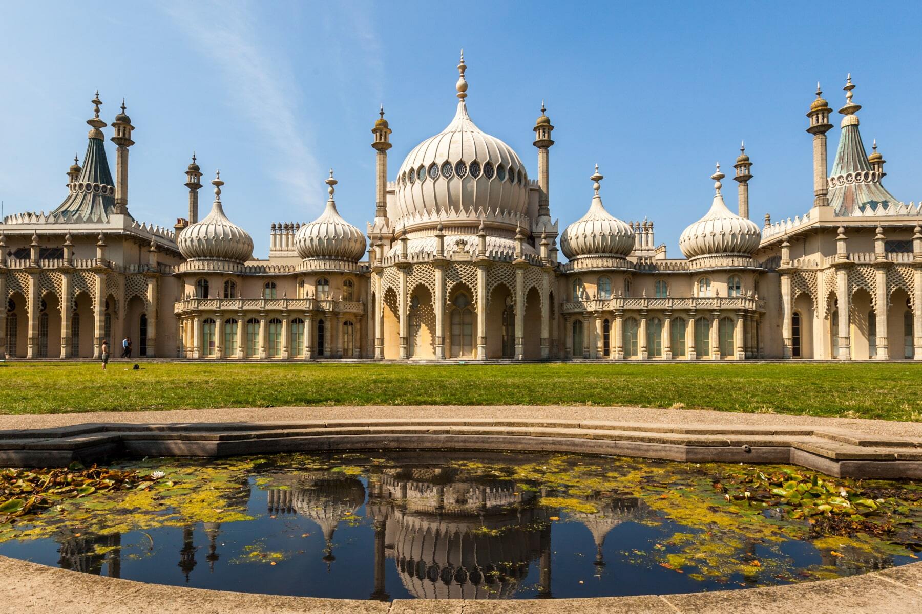 <p>Although Brighton is popular for its waterfront and fun attractions, you’ll also want to visit the <a href="https://brightonmuseums.org.uk/visit/royal-pavilion-garden/" class="atom_link atom_valid" rel="noreferrer noopener">Royal Pavilion</a>, a building inspired by a blend of Indian, Mughal, Chinese, and European architecture. Even though it diverges from other buildings we’re accustomed to seeing in England, you can still enjoy a cup of traditional afternoon tea in the tearoom.</p>