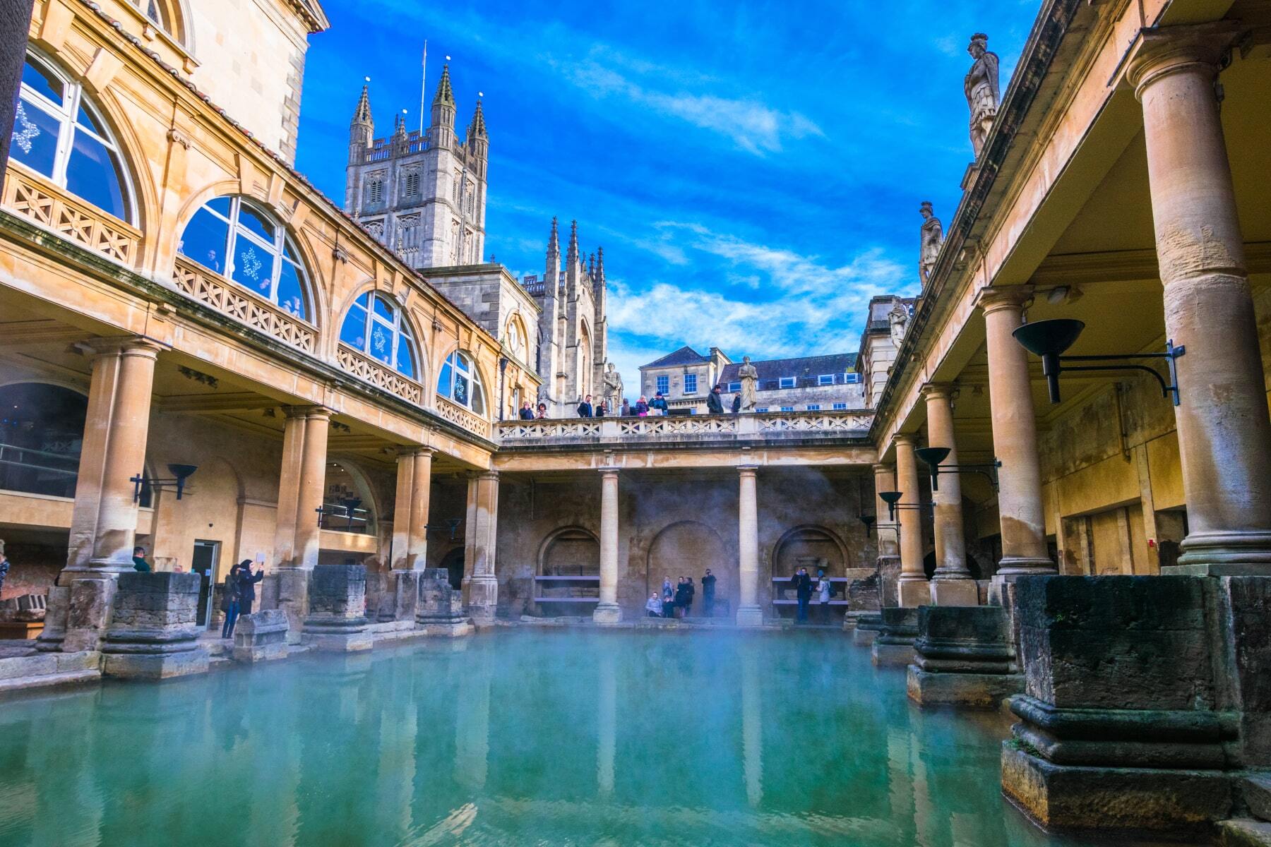 <p>The <a href="https://visitbath.co.uk/inspire-me/literary-bath/jane-austen-bath" class="atom_link atom_valid" rel="noreferrer noopener">city of Bath</a> is aptly named, since it started out as a thermal spa more than 2,000 years ago. It’s home to many relics from centuries past as well as many modern thermal baths, including the Thermae Bath Spa. It may be small, but Bath is considered one of the prettiest cities in England, and its quaint streets and Georgian architecture will make you feel like you’re in a <a href="https://janeausten.co.uk" class="atom_link atom_valid" rel="noreferrer noopener">Jane Austen</a> novel.</p>