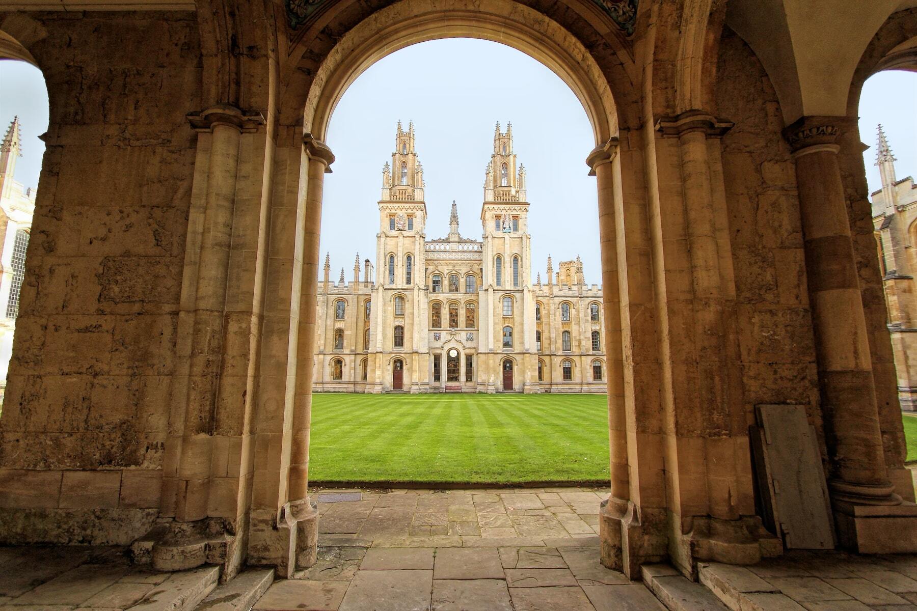 <p>Cambridge’s main rival, <a href="https://www.ox.ac.uk/" class="atom_link atom_valid" rel="noreferrer noopener">Oxford University</a>, boasts more than 38 striking colleges filled with romantic libraries on a historic campus. Considered one of the best universities in the world, it’s also the oldest English-language university, with evidence of teaching in some form dating as far back as 1096. Its incredible scenery was also frequently used as a <a href="https://www.experienceoxfordshire.org/oxford-harry-potter/" class="atom_link atom_valid" rel="noreferrer noopener">backdrop</a> for the Harry Potter movies.</p>