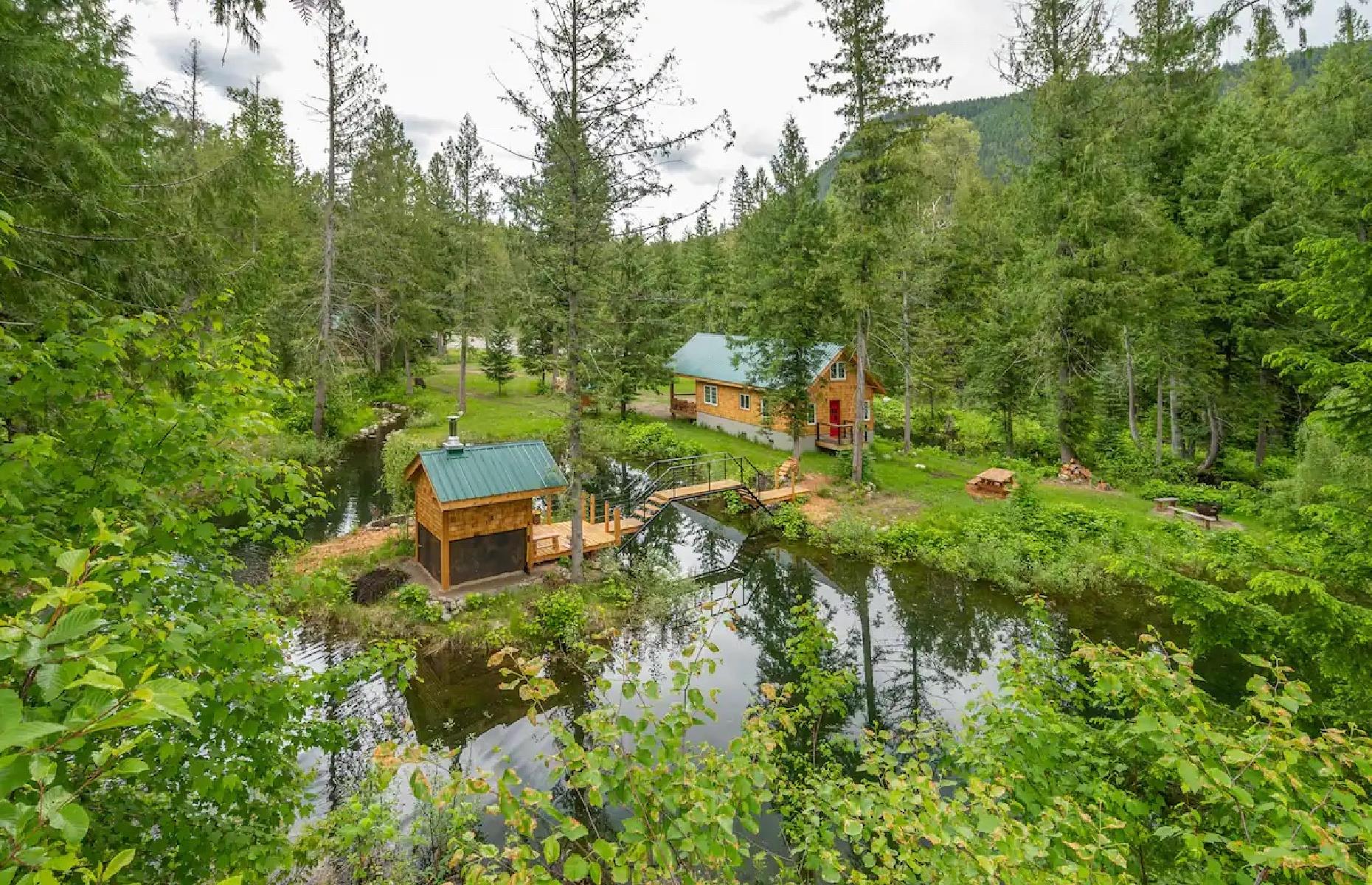 <p>British Columbia’s West Kootenay region is well off the beaten path and this <a href="https://www.airbnb.co.uk/rooms/42491538?adults=1&category_tag=Tag%3A8175&children=0&infants=0&check_in=2022-10-05&check_out=2022-10-10&federated_search_id=39a2ce82-f294-4c23-92c8-bfe11c4229de&source_impression_id=p3_1662841937_em2xd13Y3%2FFQ2ctN">rustic cabin</a>, surrounded by forest and pure lake waters, offers true seclusion. There are no local restaurants nearby, so make sure to stock the place with food before enjoying hiking, fishing and swimming in the lake. The lofted cabin can sleep up to six people and guests are also welcome to indulge in the outdoor sauna, located just a few steps away from the main house. </p>