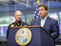 Florida Gov. Ron DeSantis (R) at a news conference in Tallahassee, Fla., on Sunday as the state braces for what is now Hurricane Ian.