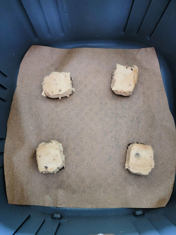 Easy Air Fryer Cookies using refrigerated cookie dough!