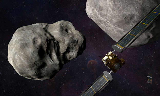 Slide 1 of 16: NASA made history on September 26, 2022 with the world's first planetary defense test. The DART (Dual Asteroid Redirection Test) spacecraft collided with an asteroid, 11 million kilometers from Earth. Photo: NASA/Johns Hopkins APL/Steve Gribben