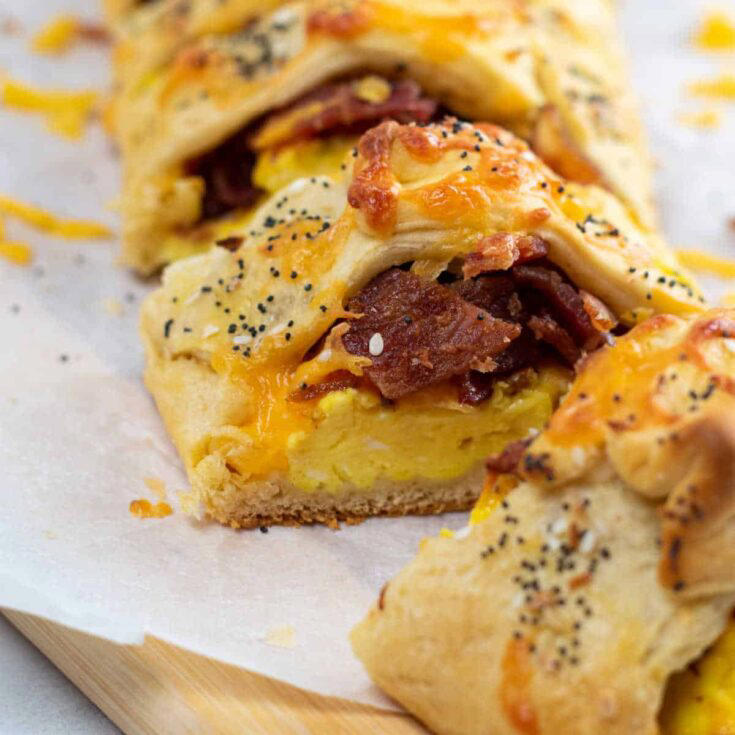 Bacon Egg & Cheese Crescent Breakfast Braid