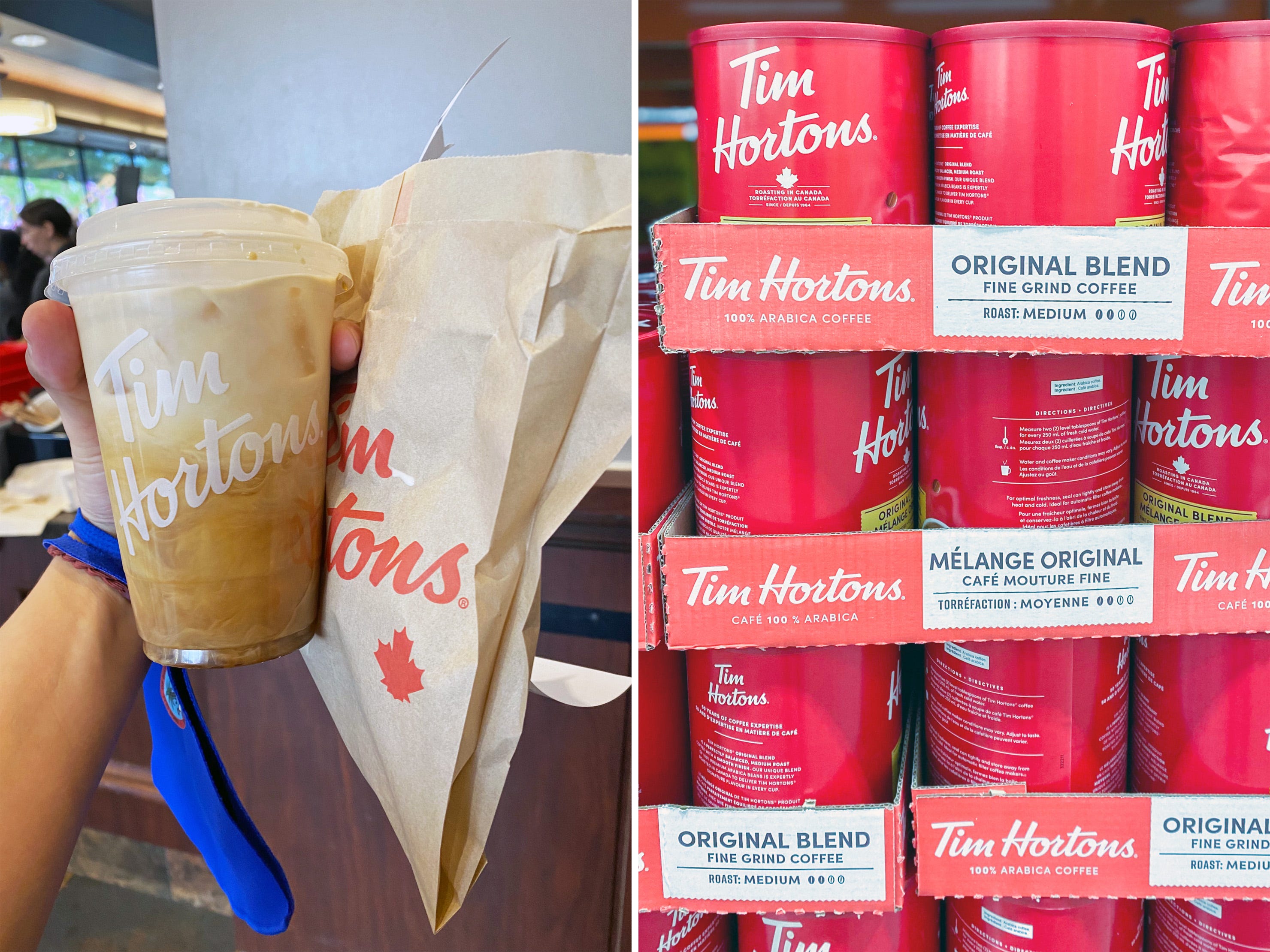 <p><a href="https://www.insider.com/brit-tries-tim-hortons-for-the-first-time-taste-test-2022-7">Tim Horton's</a> is a popular coffee brand and fast-food breakfast joint based in Canada. </p><p>I got a breakfast sandwich and an iced coffee drink when I visited the chain, and thought the food tasted fresher than that from most fast-food restaurants I've been to.</p>