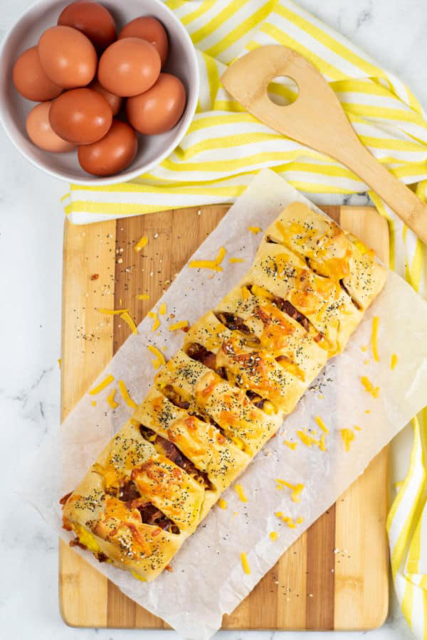 Bacon Egg & Cheese Crescent Breakfast Braid