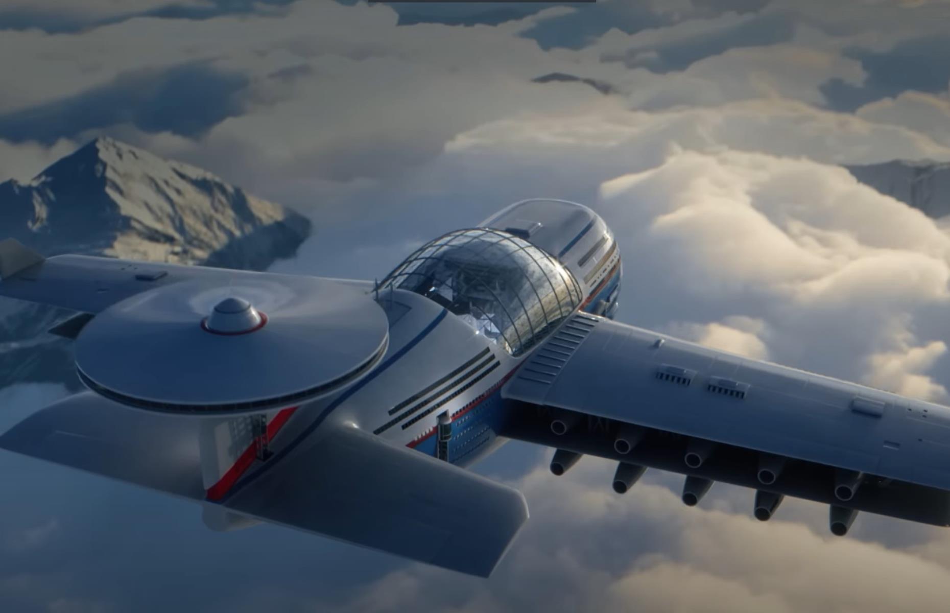 <p>This futuristic, high-concept hybrid of a plane and a hotel isn’t ever meant to land – 20 nuclear-powered engines will supposedly keep the luxury getaway permanently in the air. On the Sky Cruise more than 5,000 guests will be able to spend their time in gyms, swimming pools, restaurants, theatres and even a giant shopping mall. Passengers will board and leave the hotel while still airborne, and the plane will apparently fly autonomously. </p>