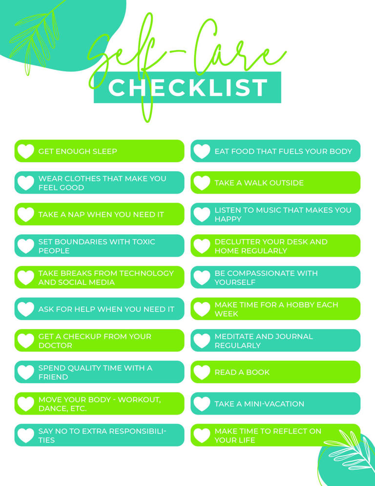 Self-Care Checklist: 20 Ideas to Start Now