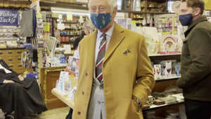 Prince of Wales visits family shop in Powys