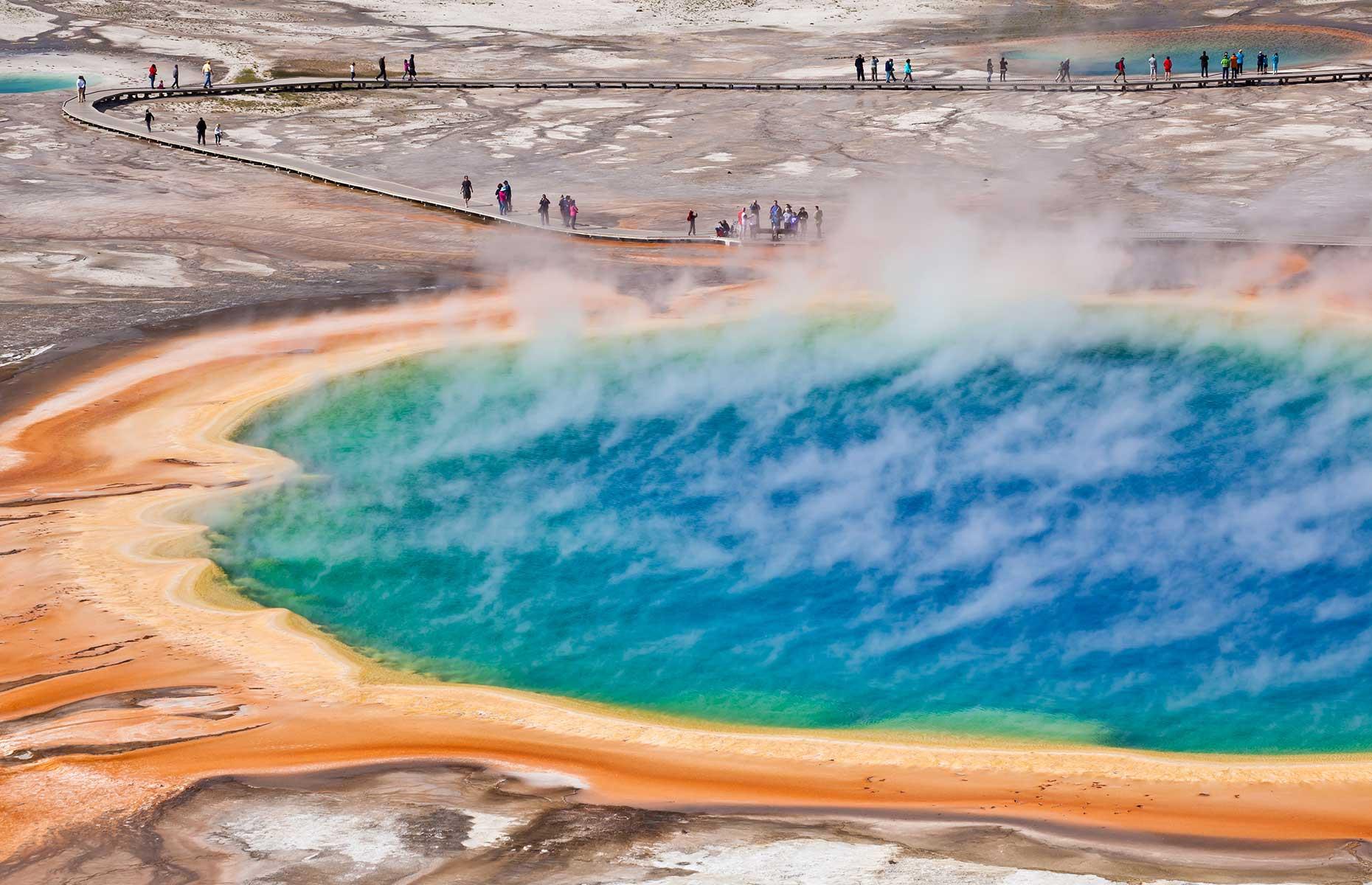 <p>Yellowstone National Park is famous for its steaming hot springs, with temperatures known to reach scorching heights of 189°F. Barricades and boardwalks keep visitors at a safe distance but that didn’t seem to deter <a href="https://www.express.co.uk/travel/articles/1023127/yellowstone-national-park-viral-video-geyser-man-washes-feet">one man, who washed his feet in the geyser basin</a>. Miraculously, he appeared to be relatively unharmed.</p>  <p><a href="https://www.loveexploring.com/galleries/129167/the-worlds-most-epic-tourist-attraction-fails?page=1"><strong>Check out the world's most epic tourist attraction fails</strong></a></p>