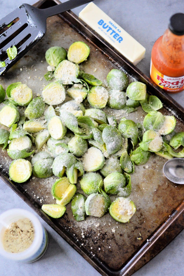 Roasted Buffalo Brussel Sprouts with Ranch