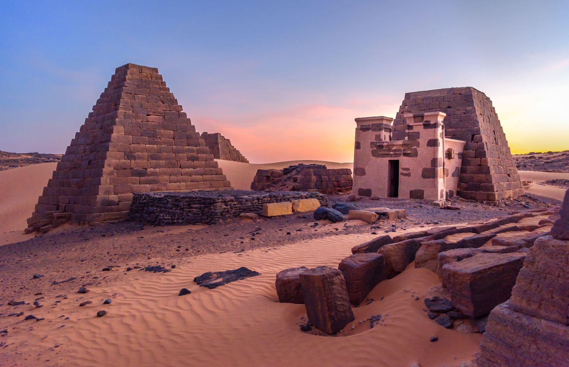 <p>While tourism to Sudan may not currently be on the cards, the country still has stunning attractions. One of them is Meroë (pictured), a UNESCO World Heritage Site on the banks of the Nile home to ancient pyramids dated between 300 BC and AD 300. The surrounding Nubian Desert is home to mile upon mile of untouched sandy wilderness, wandered by lonely ibex and Barbary sheep.</p>