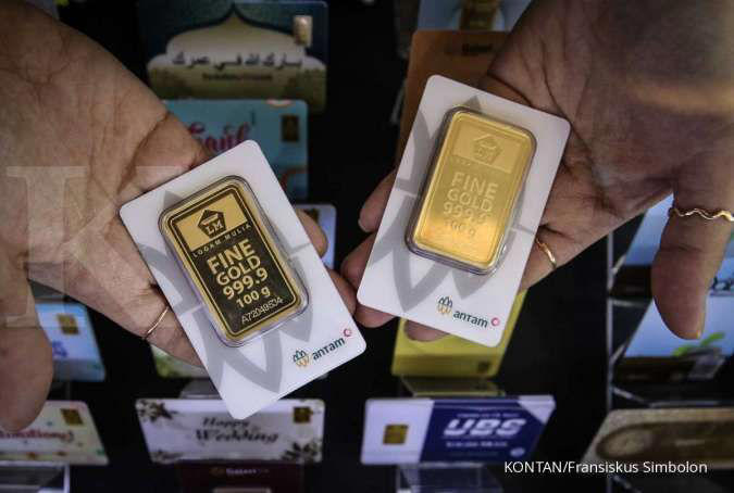 harga emas antam anjlok rp 12.000 menjadi rp 1.345.000 per gram pada hari ini (23/5)