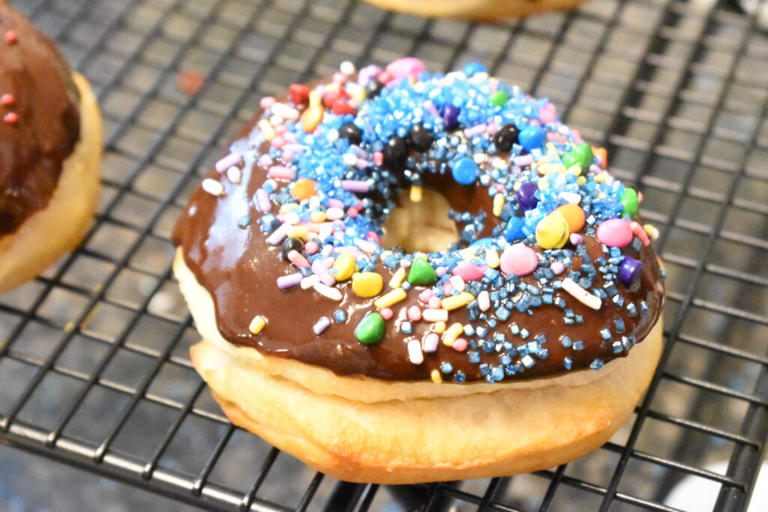 Chocolate Frosted Air Fryer Donuts