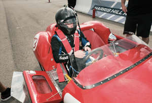 Bechtolsheimer at Harris Hill Raceway in Texas, at the wheel of a 1958 Lola Mk1.