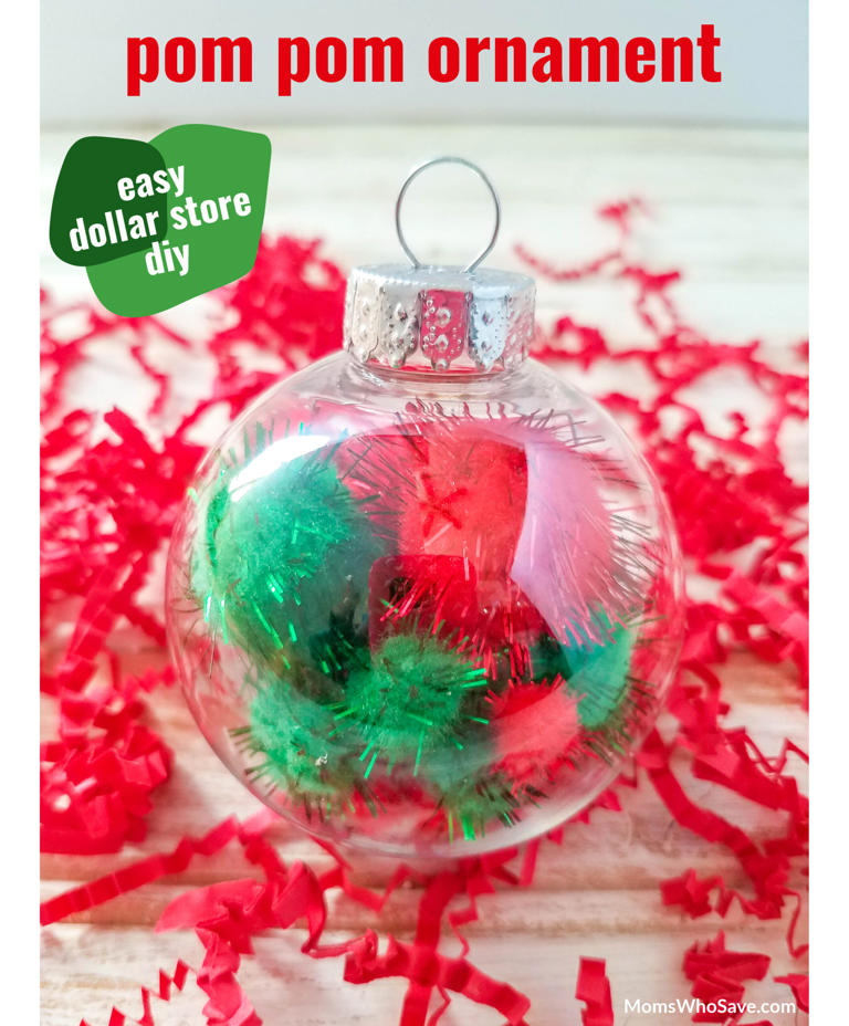 Pom Pom Ornaments Diy: An Easy Dollar Store Craft