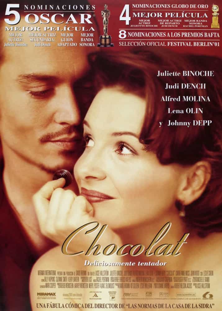 <p>The 2000 movie is about another French woman, who opens up a chocolate shop in a small village.</p><p>Sources: (<a href="https://www.imdb.com/list/ls054209917/" rel="noopener">IMDb</a>) (<a href="https://www.cbr.com/movies-same-name-different-story/" rel="noopener">CBR</a>) (Screen Rant <a href="https://screenrant.com/movies-same-name-definitely-not-same-movie/" rel="noopener">1</a> and <a href="https://screenrant.com/movies-identical-titles/" rel="noopener">2</a>) (<a href="https://www.digitalspy.com/movies/a850564/movies-with-same-name/" rel="noopener">Digital Spy</a>)</p><p>See also: <a href="https://www.starsinsider.com/movies/423802/movies-you-didnt-know-were-based-on-books">Movies you didn't know were based on books</a></p>
