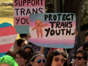 Demonstrators protest in support of rights for transgender youth. Fox News