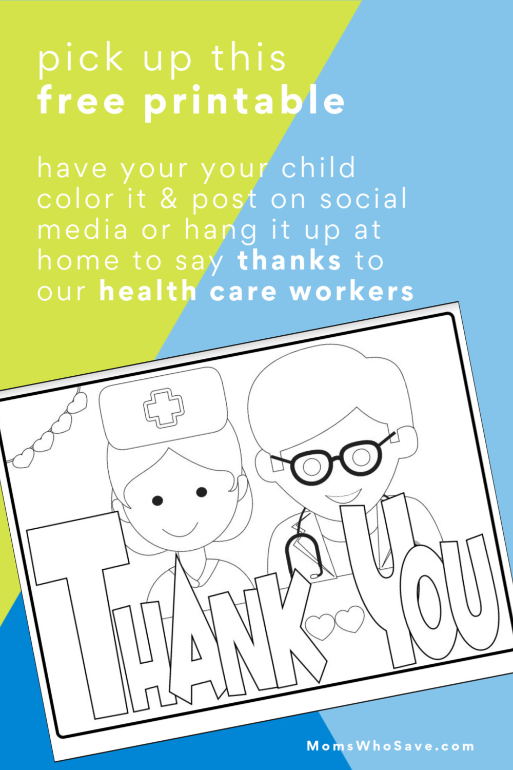 Thank You Healthcare Workers Coloring Page (Free Doctor and Nurse ...