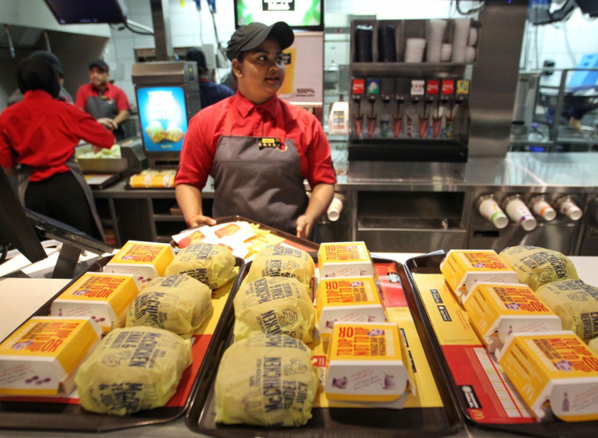 Mcdonalds employee. MCDONALD’S Cross walk Kuala Lumpur.