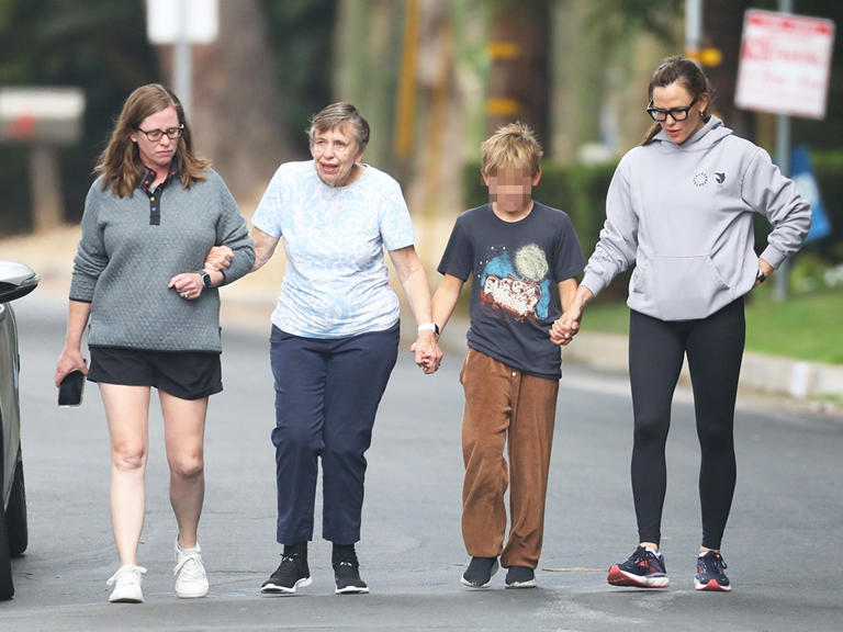 Jennifer Garner goes on a morning walk with her son Samuel, plus her mother and her sister, near her home in Los Angeles on August 24. The family outing happened days after Jen’s ex Ben Affleck married Jennifer Lopez in Georgia.