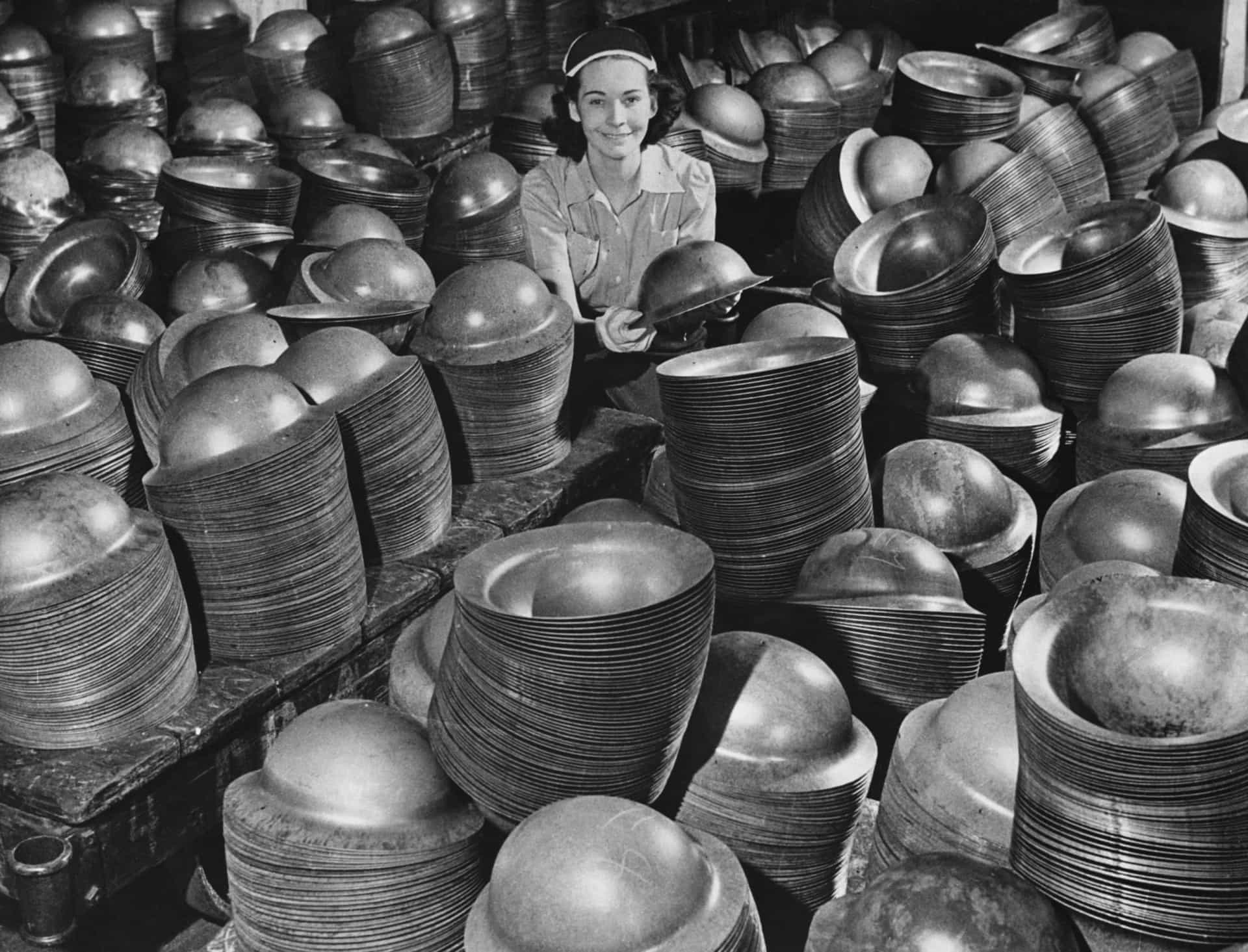 <p>A quality control inspector checks hundreds of Mk II Brodie helmets in a Canadian factory before the steel combat headgear is issued to combatants.</p><p>You may also like:<a href="https://www.starsinsider.com/n/367581?utm_source=msn.com&utm_medium=display&utm_campaign=referral_description&utm_content=517253en-us"> How to save money around the house during summer</a></p>
