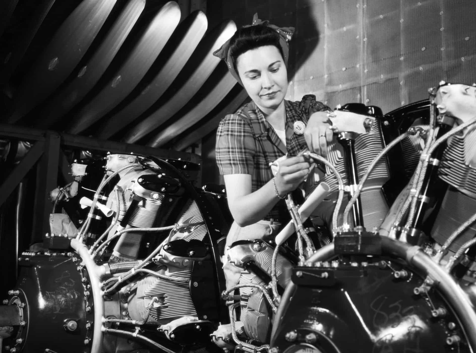 <p>A woman concentrates on her job working on an engine at the North American Aviation (NAA) plant in California. NAA designed and built some of the most iconic aircraft of the Second World War, including the P-51 Mustang fighter and the B-25 Mitchell bomber.</p><p><a href="https://www.msn.com/en-us/community/channel/vid-7xx8mnucu55yw63we9va2gwr7uihbxwc68fxqp25x6tg4ftibpra?cvid=94631541bc0f4f89bfd59158d696ad7e">Follow us and access great exclusive content everyday</a></p>