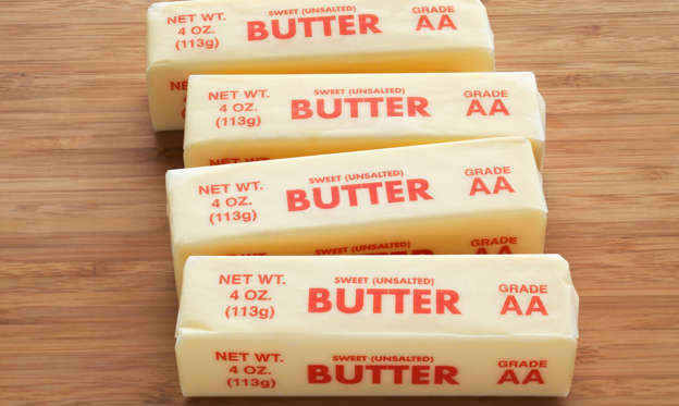 Slide 1 of 11: Butter is an essential part of any pantry. Ree Drummond loves to cook with butter—it adds so much flavor and richness to recipes both sweet and savory! In fact, she says, "I buy 10 to 15 pounds of butter at a time!" You might already have a brand of butter you love, but you might also be wondering about the best ones available at the supermarket. Ahead, read on to find out some of our all-time favorite butter brands that you'll find on grocery store shelves.With just two ingredients—cream and salt—it comes down to considering a butter's texture (whether or not it's creamy and smooth), flavor (its milkiness and saltiness), and appearance (whether yellow or white in color). It makes all the difference in a recipe like Ladd's favorite: The Best Chocolate Sheet Cake Ever. When Ree first followed her mother-in-law's recipe, it was a happy accident. She used one cup of butter instead of one stick, accidentally doubling the amount of butter in the icing! "I guess the lesson here is," she adds, "the more butter, the better." And with the holidays approaching, now is the time to stock up on your favorite butter so you have it on hand for all your holiday baking. Plus, you can freeze butter, so whatever you get now can be stored in the freezer through the new year! Whether you're impressing your crowd with a trendy butter board, grilling up a garlic butter steak, rolling out a classic all-butter piecrust for your best pies, or trying out a ooey gooey butter cake recipe for the first time, you're going to need some high-quality butter as your main ingredient! Here are some of our picks for the best butter for cooking and baking. You can go wrong with any of them!