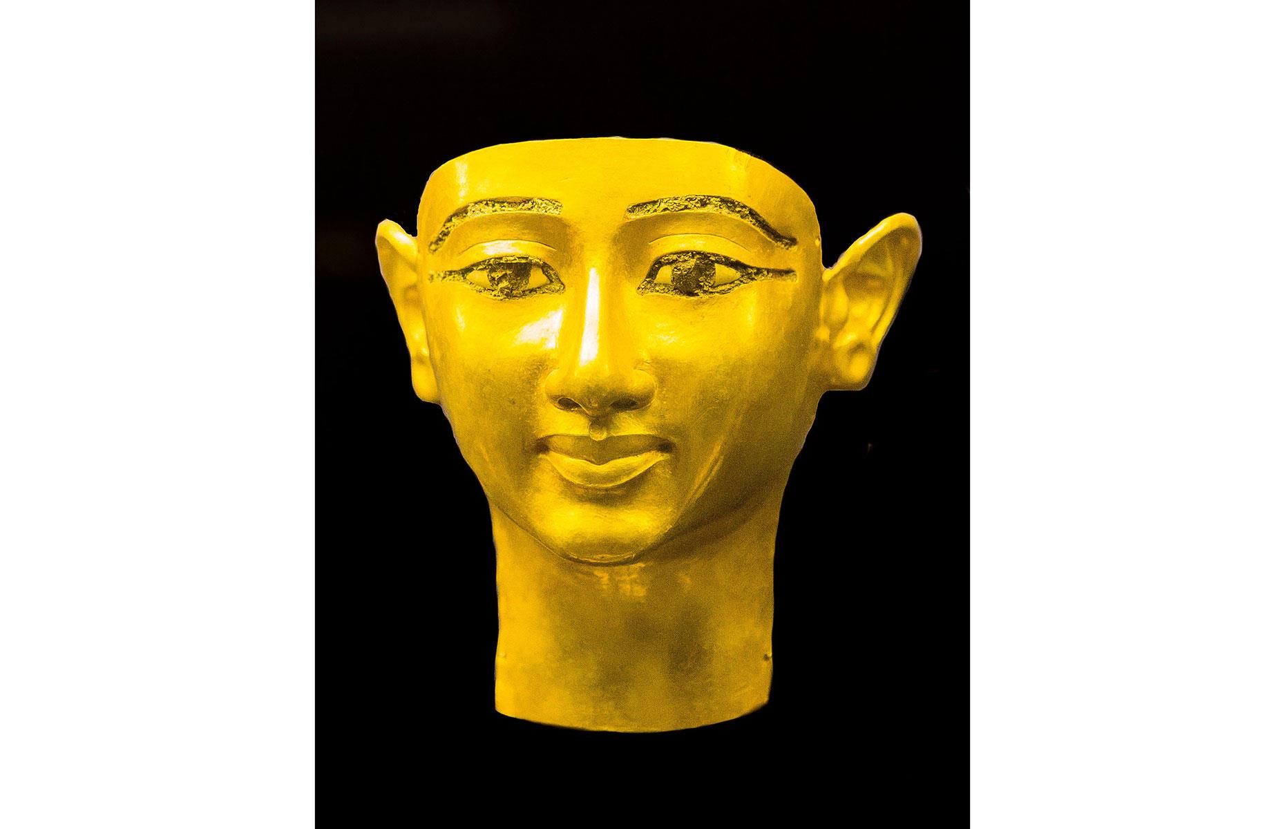 <p>Wendjebauendjed was an army general, high dignitary and high priest during King Psusennes I's reign (circa 1044-994 BC). While Wendjebauendjed wasn't of royal descent, his tomb was uncovered inside the royal necropolis, suggesting that he was a figure of great importance. His funerary mask is detailed with a slight smile and the inlaid eyes are made of glass, but you'll spot that the <a href="https://egypt-museum.com/mummy-mask-of-wendjebauendjed/">ears aren't symmetrical</a>; the left protrudes further than the right.</p>