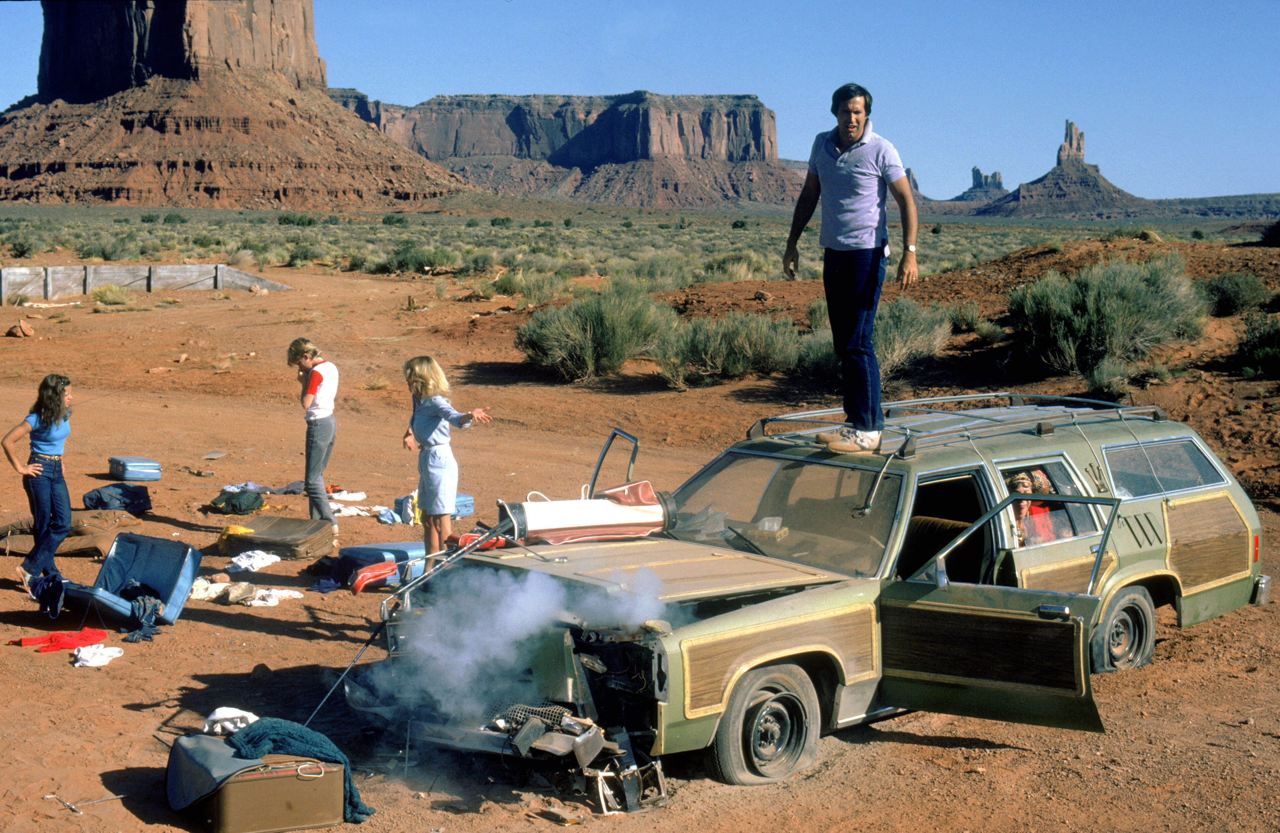 <p>While Chevy Chase is the star of the Griswold's misadventures, he wasn't always the main attraction. Instead, it's the "Wagon Queen Family Truckster" or the modified Ford LTD County Squire that played a big role in <i>National Lampoon's Vacation</i>.</p> <p>Shooting for the film allowed the cast and crew to take a road trip in real-life as they shot scenes in 15 locations across four states. There were five stations wagons made for filming, allowing for each one to be altered in the way the script had intended. The cars managed to survive vandalism, an amazing jump, and a breakdown in the desert, along with shifty mechanics.</p>